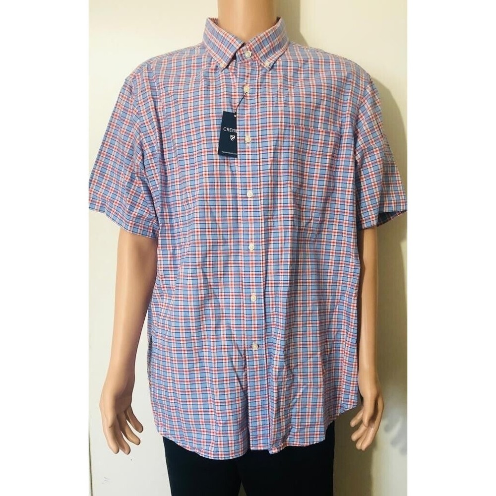 Men's Cremieux 38 Button Down S/S Multicolor Plaid & Checks Classic Shirt Sz 2XL